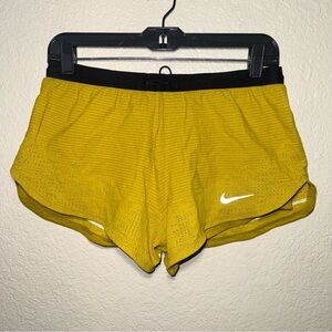 Nike Dri Fit ADV Running Shorts Men’s M Yellow Lined Run Division Lightweight